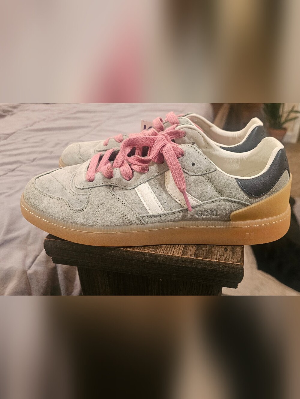 NEW COOLWAY GOAL Retro Gum Sole Sneakers Green/pink/white Mens 9/Women 10.5